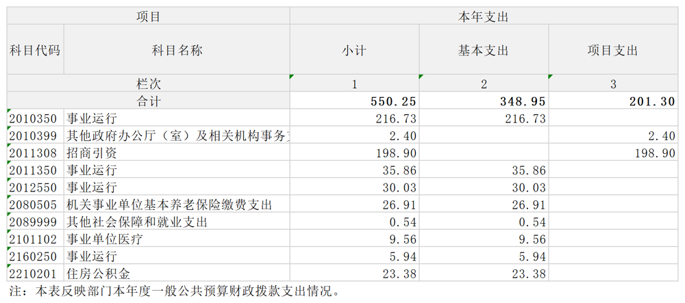 一般公共预算财政拨款支出决算表